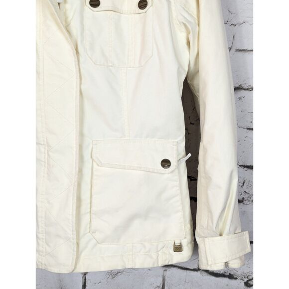 NILS Ski Snow Puffer Hooded Jacket Winter Sports Outdoors Pockets Cream Size 8 - Picture 4 of 14